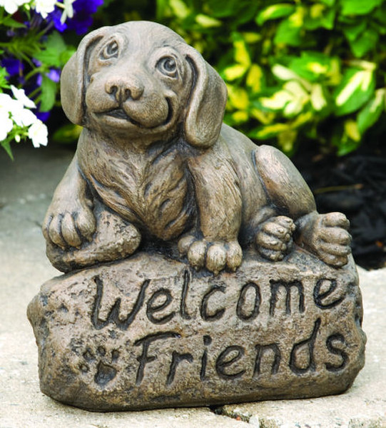 Welcome Friends Beagle Statue Cement